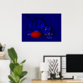 Blue Panther Poster (Heimbüro)