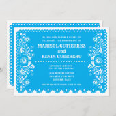 Blue Papado Picado Cinco de Mayo Engagement Party Einladung (Vorne/Hinten)