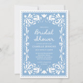 Blue Papel Picado Bridal Dusche Einladung (Vorderseite)