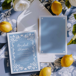 Blue Papel Picado Bridal Dusche Einladung
