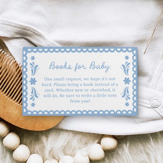 Blue Papel Picado Buchanfragemarke Begleitkarte