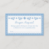 Blue Papel Picado Diaper Raffle Ticket Begleitkarte (Vorderseite)