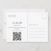 Blue Papel Picado Foto Save the Date Postkarte (Rückseite)