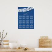 Blue Papel Picado Hochzeitskarte Poster (Küche)