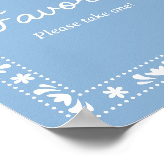 Blue Papel Picado Lieblingszeichen Poster (Ecke)