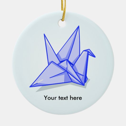 Blue Paper Crane Keramikornament (Vorne)