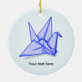 Blue Paper Crane Keramikornament (Hinten)