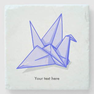 Blue Paper Crane Steinuntersetzer