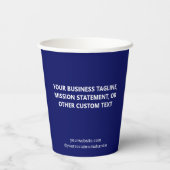 Blue Paper Cups Custom Business Logo Branded 8 oz Pappbecher (Rückseite)
