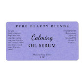 Blue Paper Textiles Oil Serum Labels (Vorne)