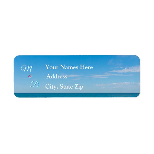 Blue Paradise Wedding Address Labels (Vorne)