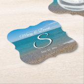 Blue Paradise Wedding Paper Untersetzer (angewinkelt)