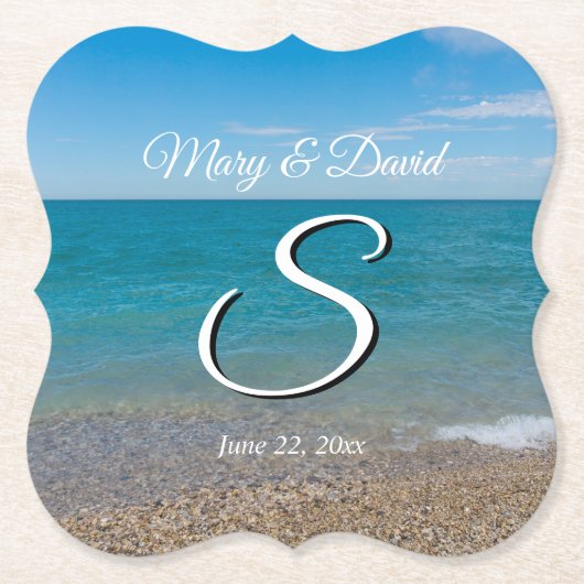 Blue Paradise Wedding Paper Untersetzer (Vorderseite)