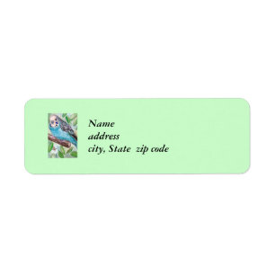 Blue Parakeet Rücksendeadressen-Aufkleber