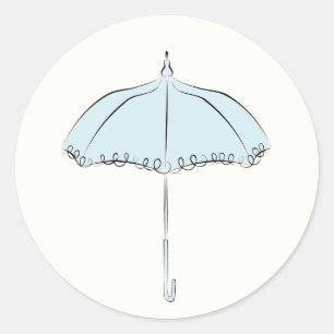 Blue Parasol Runder Aufkleber