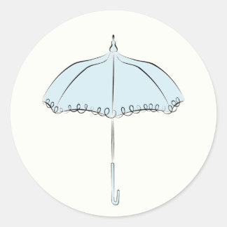 Blue Parasol Runder Aufkleber