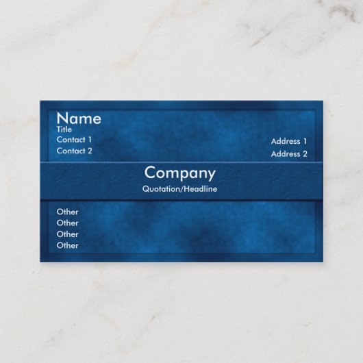 Blue Parchment Business Card Visitenkarte (Vorderseite)
