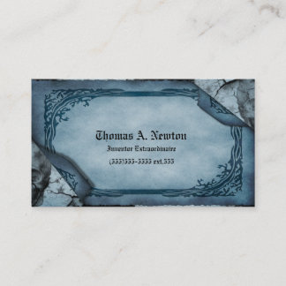 Blue Parchment Calling Card Gothic Business Card Telefonnummerkarte