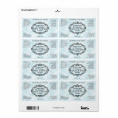 Blue parchment vintage frame cosmetic label (Vorne)