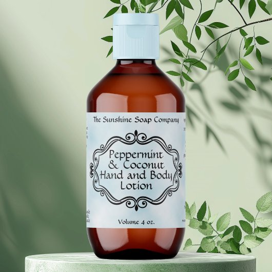 Blue parchment vintage frame cosmetic label