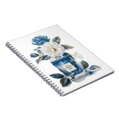 Blue Parfüm Flasche Wasserfarben Floral-Notebook Notizblock (Rechte Seite)
