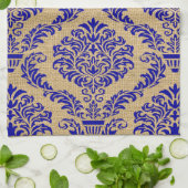 Blue Parisian Moods Damask Geschirrtuch (Gefaltet)