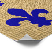 Blue Parisian Moods Fleur de Lys Pattern Poster (Ecke)