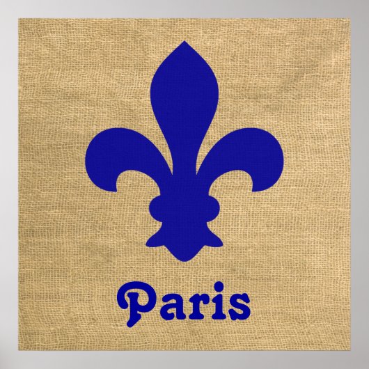 Blue Parisian Moods Fleur de Lys Poster (Vorne)