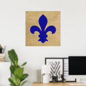 Blue Parisian Moods Fleur de Lys Poster (Heimbüro)
