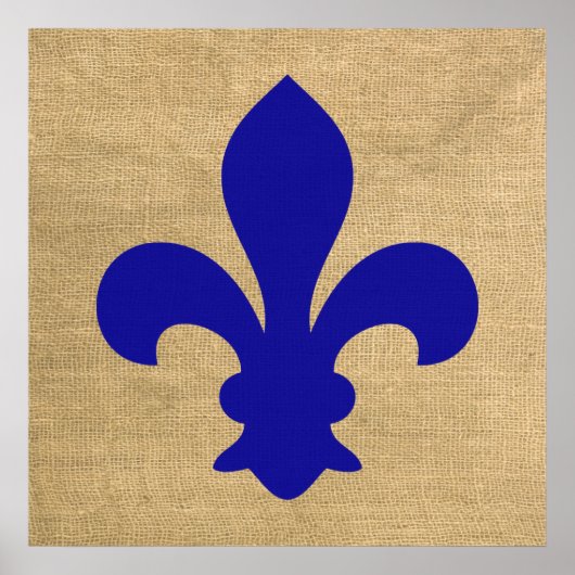 Blue Parisian Moods Fleur de Lys Poster (Vorne)