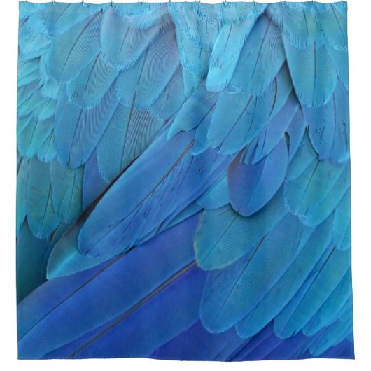 Blue parrot feathers pattern duschvorhang (Vorderseite)