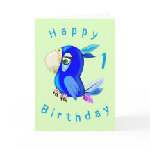 Blue Parrot Funny Birthday Card - individuell anpa