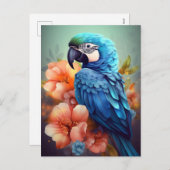 "Blue Parrot Grußkarten Feiertagspostkarte (Vorne/Hinten)
