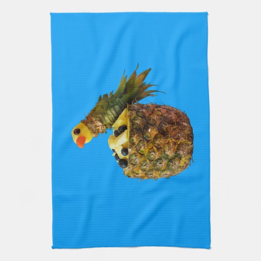 Blue parrot Kitchen towel. Geschirrtuch (Vertikal)