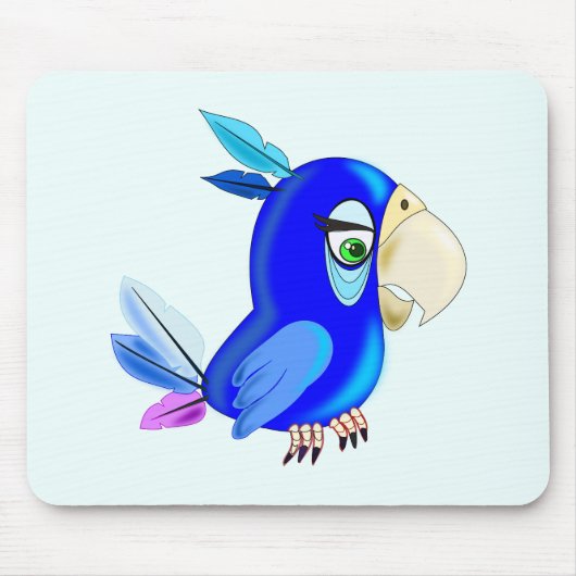 Blue Parrot Mouse Pad - Ihre Farbe - Text Mousepad (Vorne)