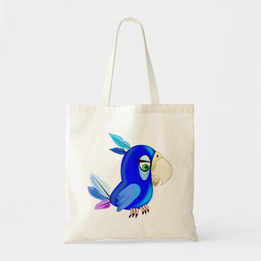 Blue Parrot Tote Tag Fun - Malerei Tragetasche (Vorne)