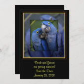 Blue Parrot Wedding Save The Date (Vorne/Hinten)