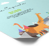 Blue Party Animal Birthday Time Kapselzeichen Poster (Ecke)