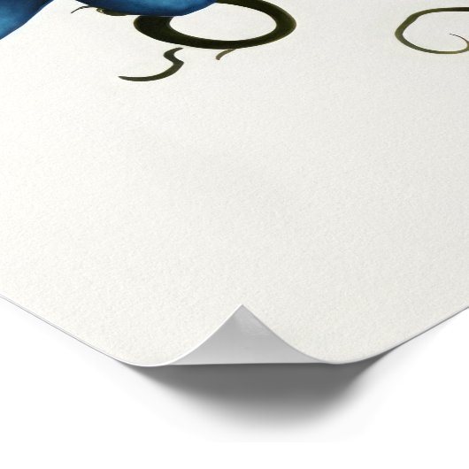 Blue Passion Blume Art Print Poster (Ecke)