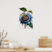Blue Passion Blume Art Print Poster (Küche)
