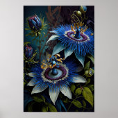 Blue Passion Blume Art Print Poster (Vorne)