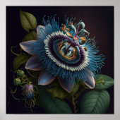 Blue Passion Blume Art Print Poster (Vorne)