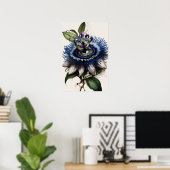 Blue Passion Blume Art Print Poster (Heimbüro)