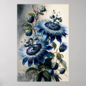 Blue Passion Blume Art Print Poster (Vorne)