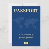 Blue Passport Eloped Wedding Reception Einladung (Vorderseite)