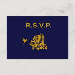 Blue Passport-Hibiskus Hochzeitsreaktion-UAWG RSVP Karte