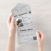 Blue Passport Jamaica Hochzeit in Urlaubsort All In One Einladung (Abreißen)