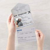 Blue Passport Jamaica Hochzeit in Urlaubsort All In One Einladung (Abreißen)