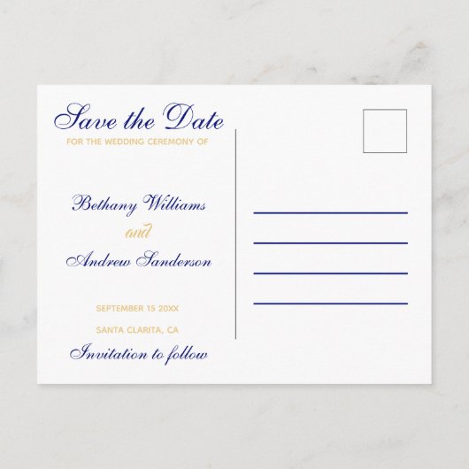 Blue Passport Reisen Save the Date Ankündigungspostkarte (Rückseite)