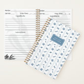 Blue Pasta Stripe Personalized Recipe Notizblock (Innen)